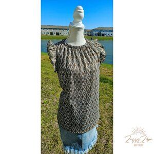 *** Ruffled Sleeveless Top - Camel Brown - Ces Femme - MEDIUM